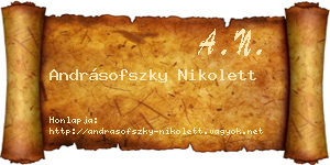 Andrásofszky Nikolett névjegykártya